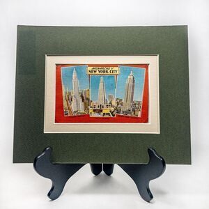 MCM Monarchs of New York City Vintage Postcard Double Matted